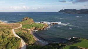 an overhead shot of cabot st lucia's 16th hole