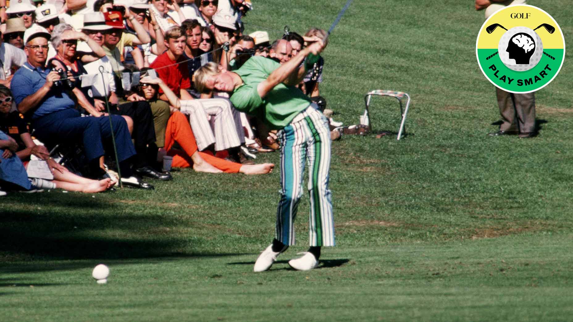 johnny miller swings an iron during 1971 masters tournament