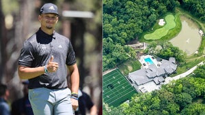 Patrick Mahomes and an aerial view of his new house and backyard par-3