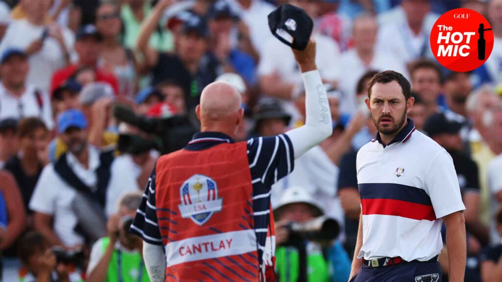 patrick cantlay joe lacava celebrate ryder cup.