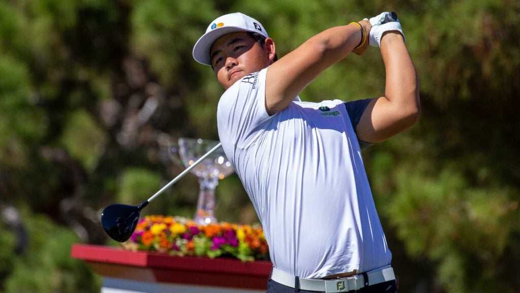 Tom Kim hits drive at 2022 Shriners Children's Open