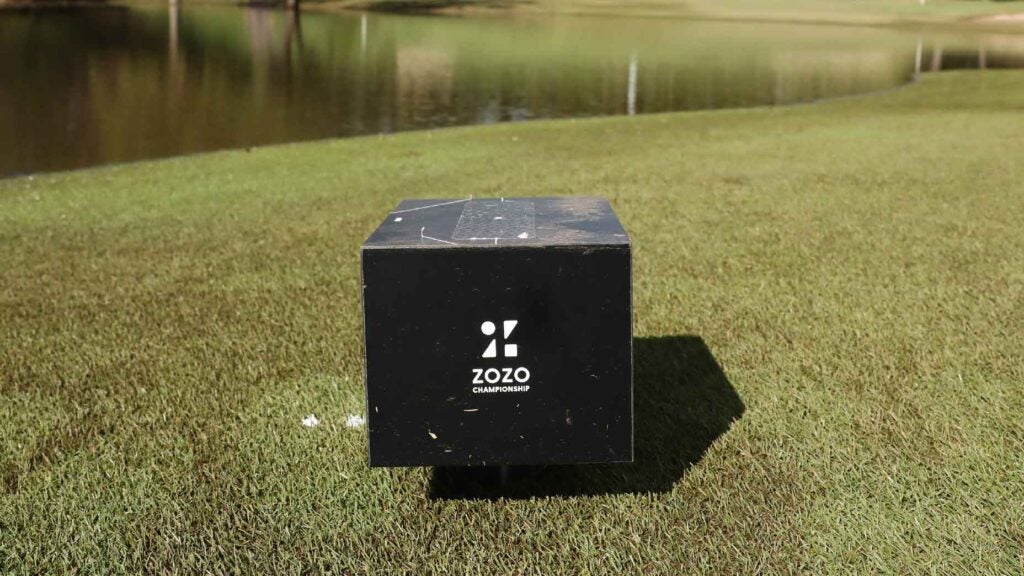 Tee marker on the course at the 2023 Zozo Championship