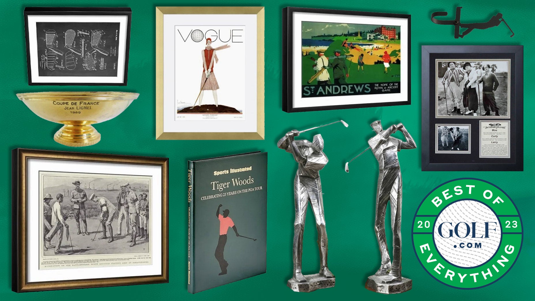 GOLF's picks for the best golf home décor of 2023, which includes art from One Kings Lane, Ballpark Prints, Lie + Loft, Evan Schiller Photography and more