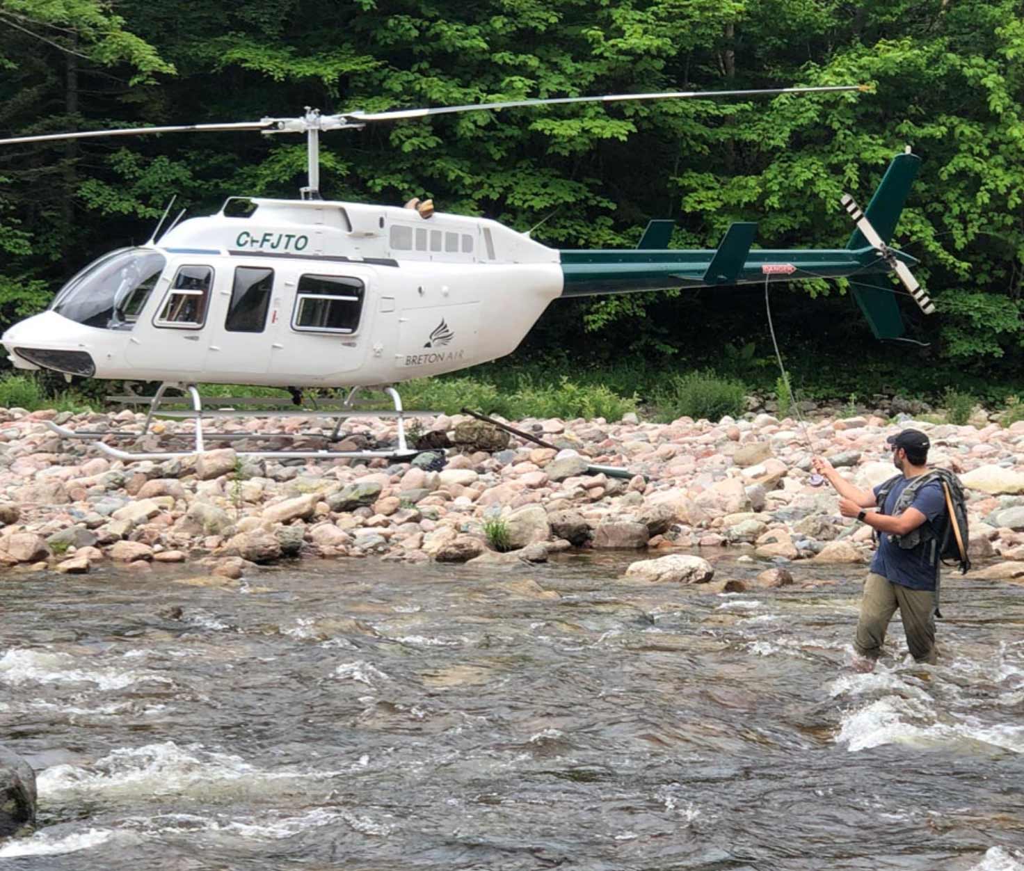 Heli-fly fishing at Cabot Cape Breton.