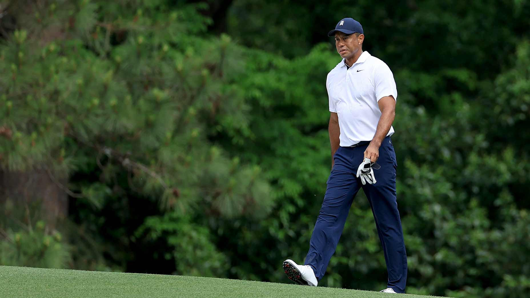 Tiger Woods walks at the Masters.