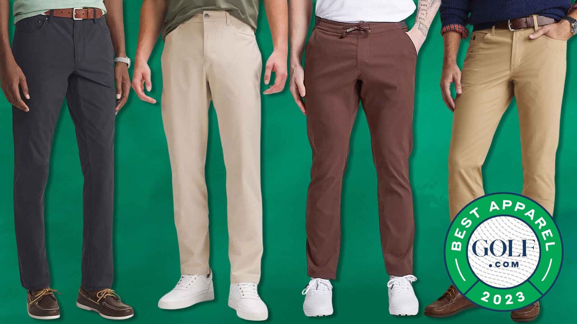 golf pants on green background