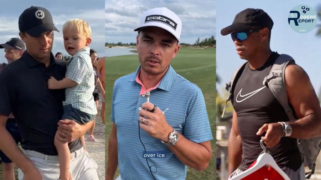 Jordan Spieth, Rickie Fowler and Tiger Woods at the Hero World Challenge