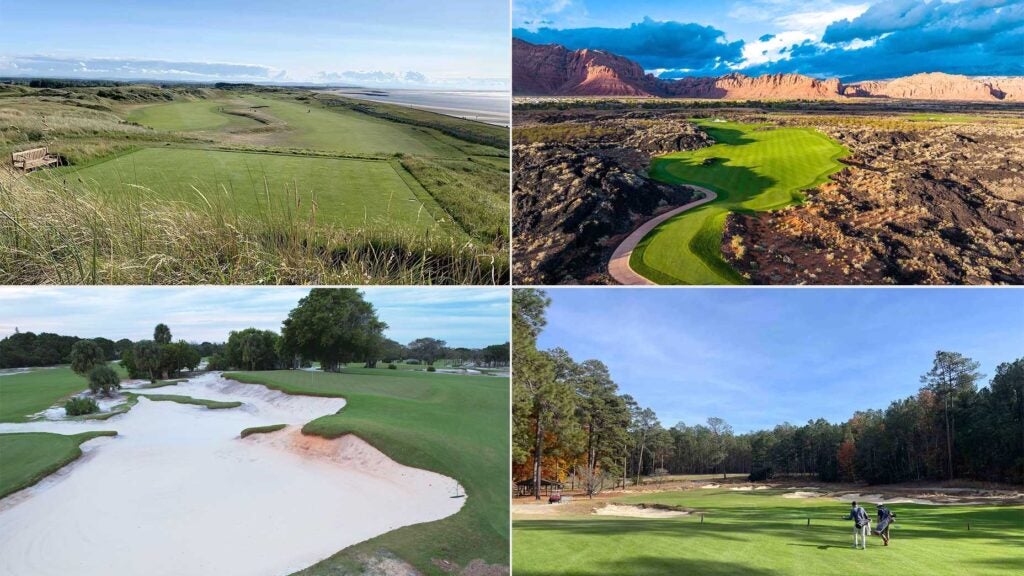 From top left, clockwise: Wallasey Golf Club, Black Desert, Southern Pines and The Park West Palm.