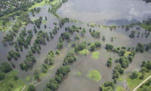 a flood at hiawatha golf course in 2014