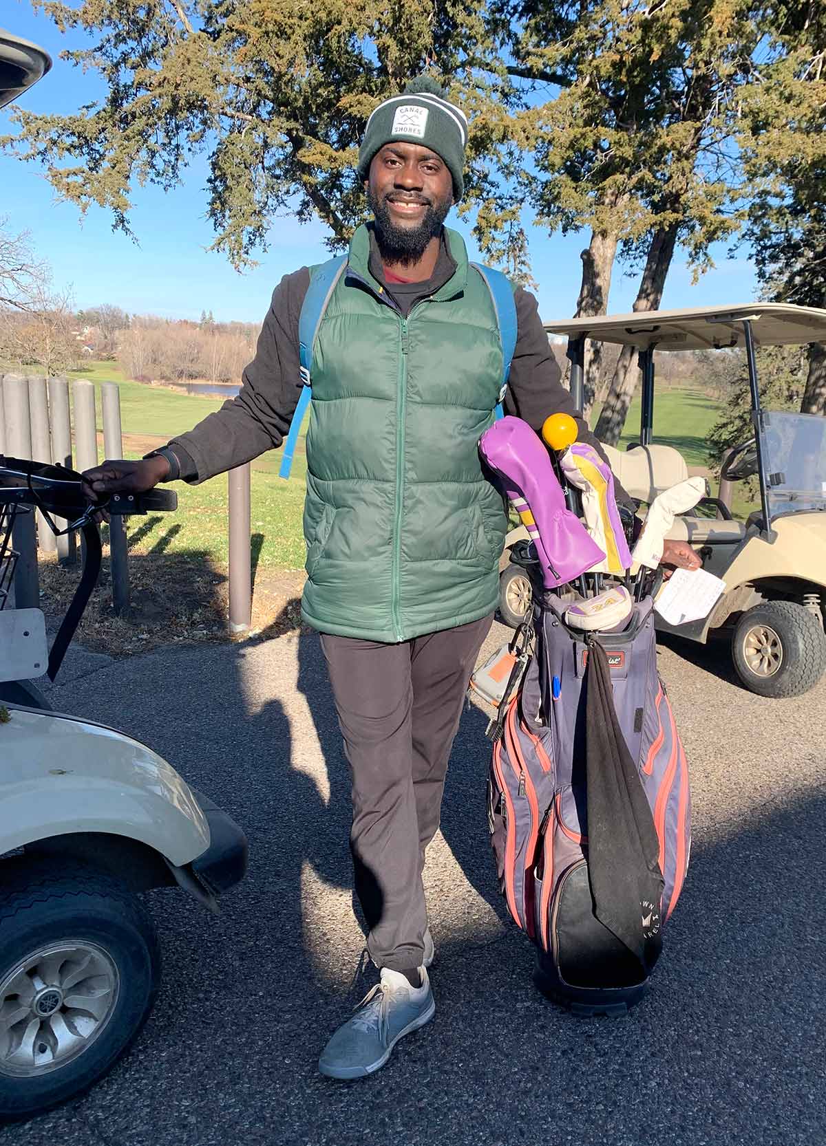 a golfer at hiawatha golf course