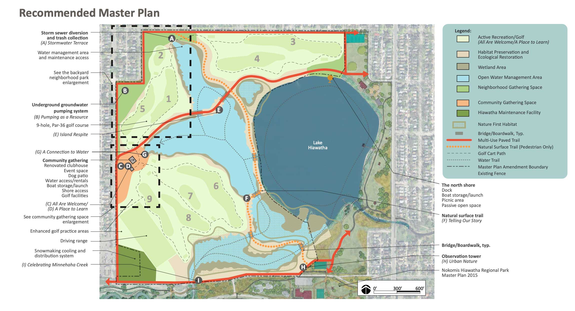 The master plan for Hiawatha Golf Course.