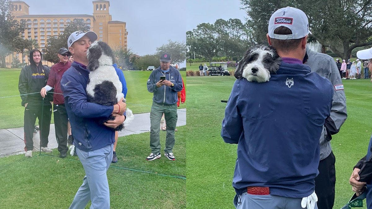 Justin Thomas and his dog, Franklin