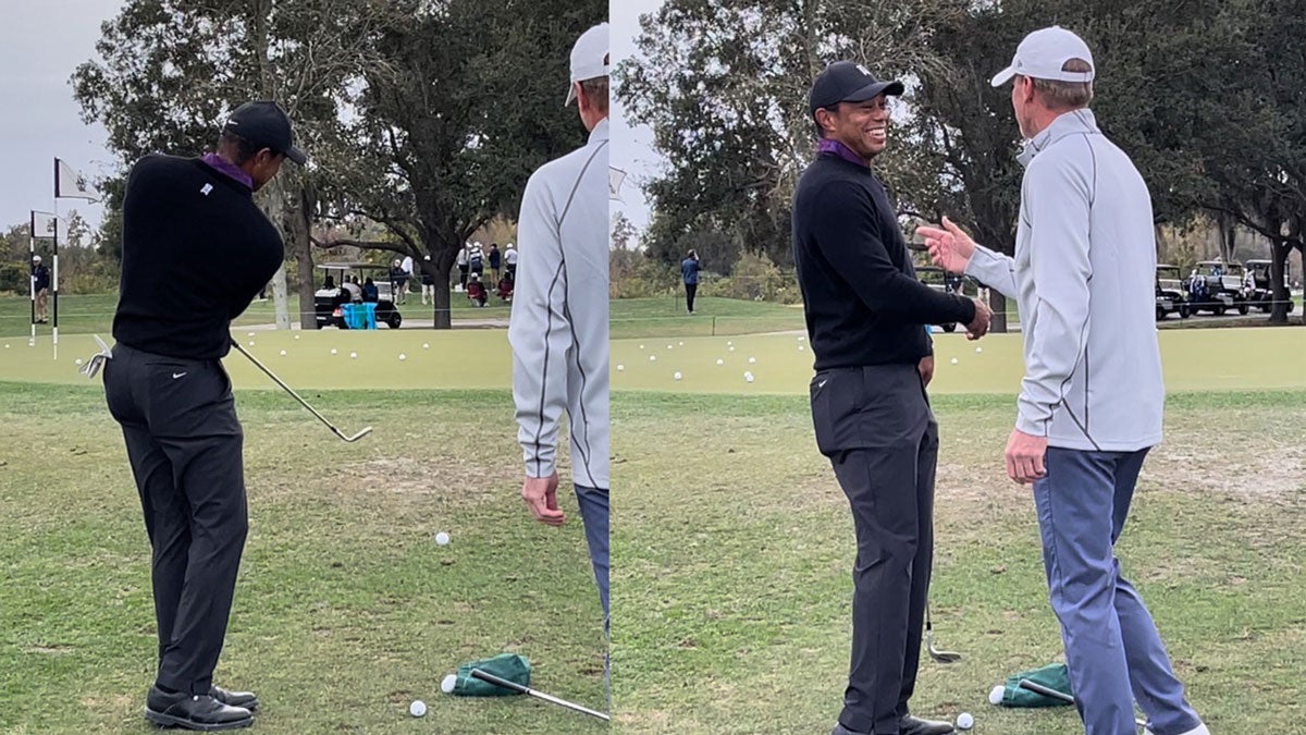 Tiger Woods and Steve Stricker