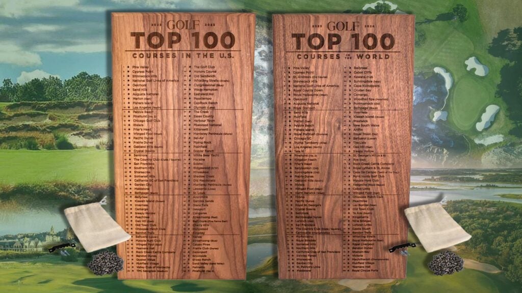 GOLF Magazine's official World and U.S. Top 100 Golf Course peg boards