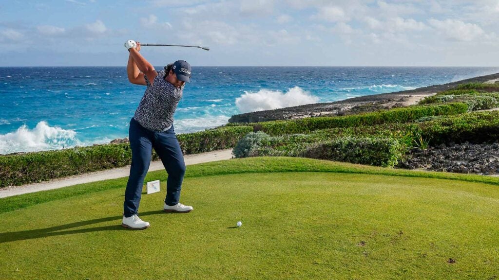 Aldrich Potgieter tees off at The Bahamas Great Abaco Classic at The Abaco Club