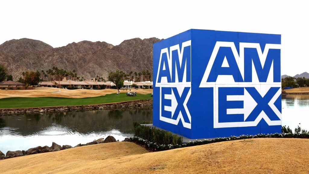 American express sign overlooking green at PGA West