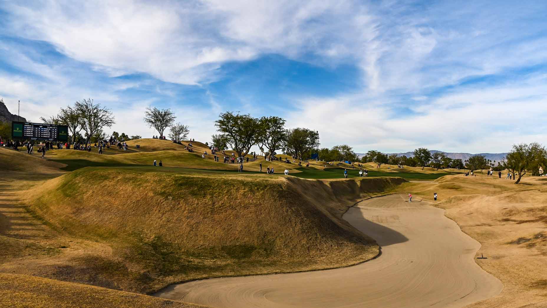 scenic shot of the greenside bunker on the 16th hole at PGA West