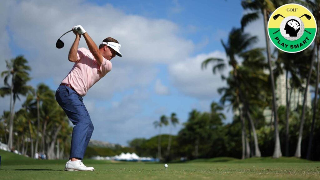 keith mitchell hits a driver off the tee at the 2024 sony open in hawaii
