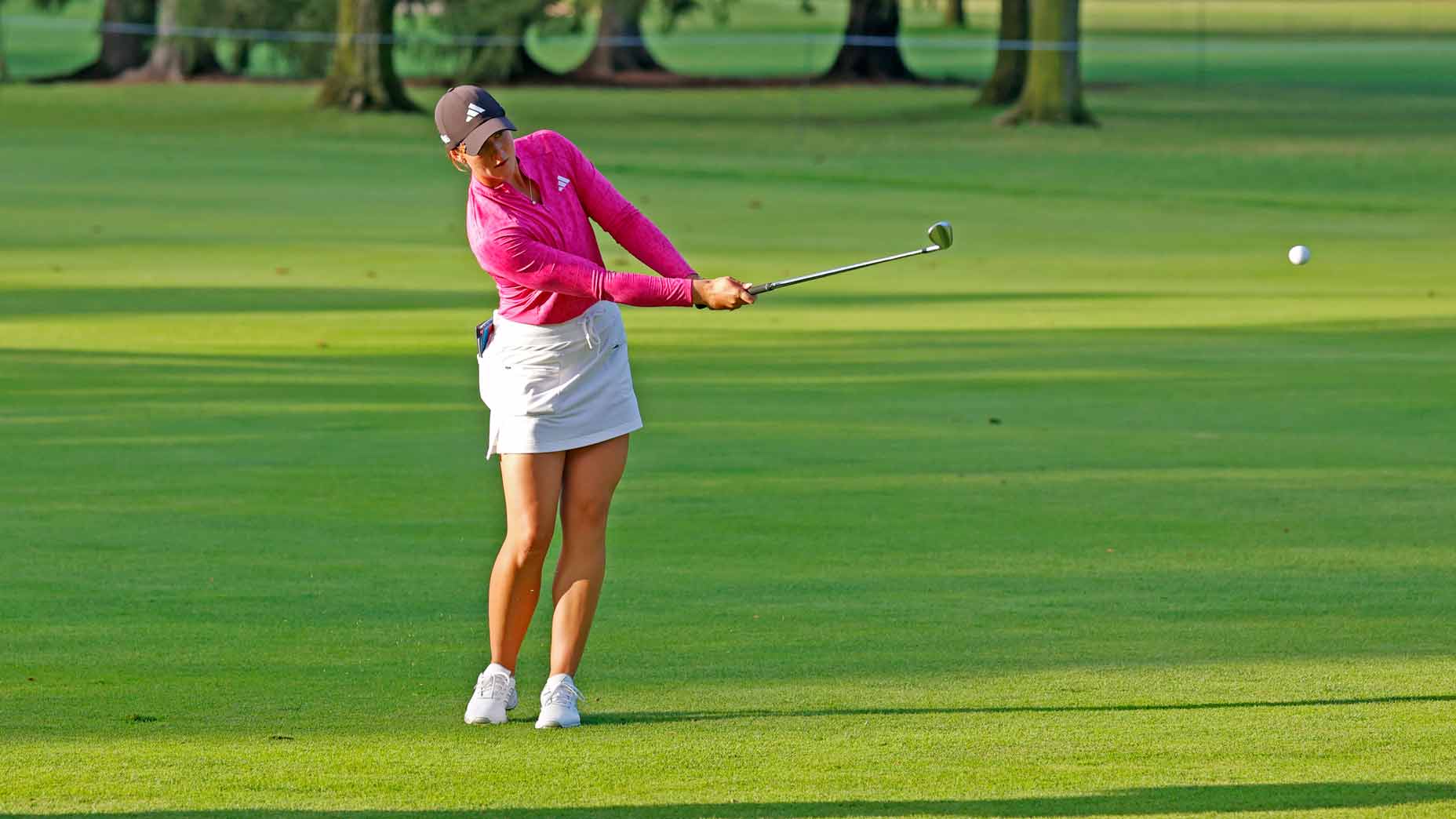 linn grant hits a wedge shot during the 2023 dana open