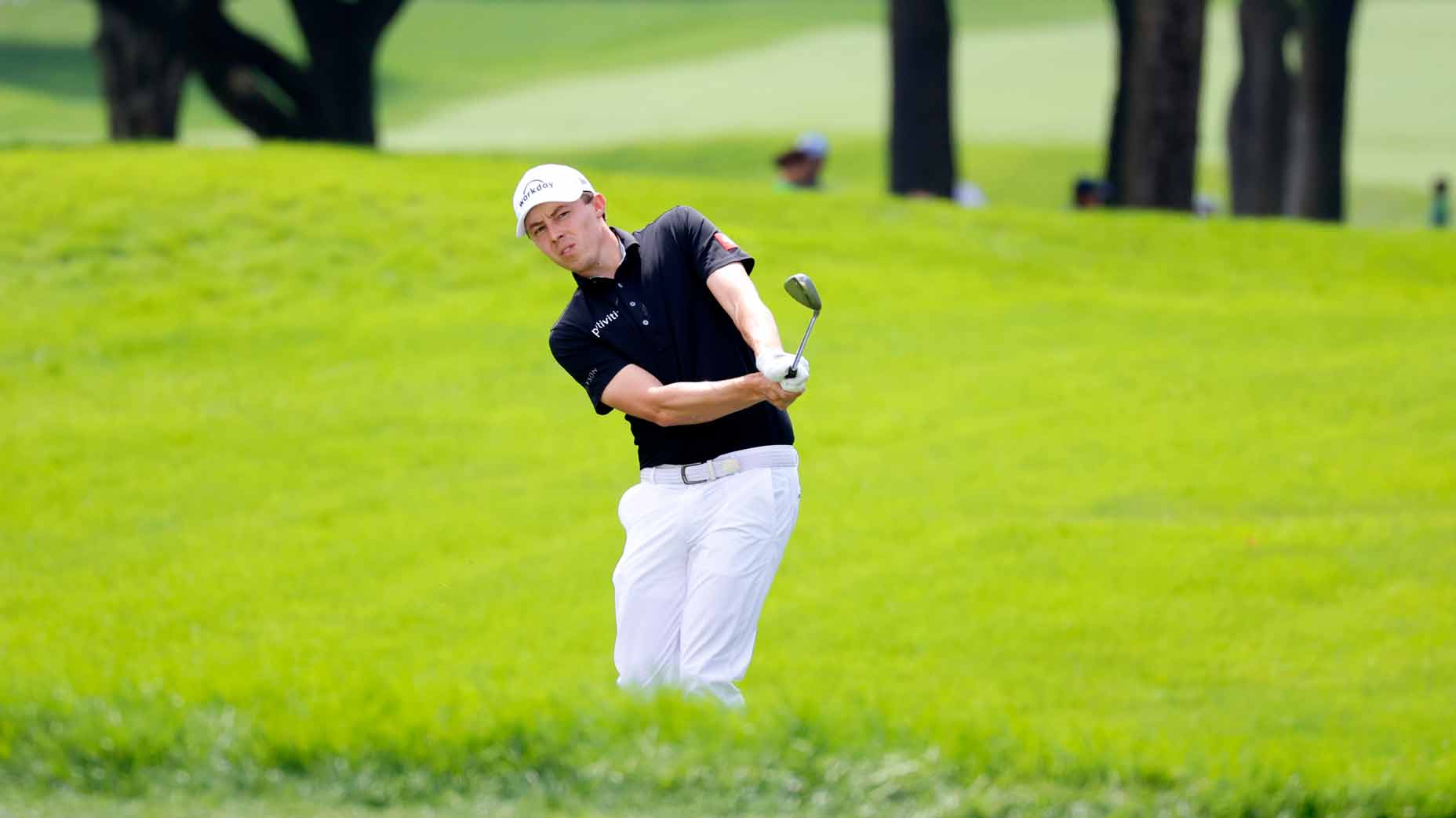 matthew fitzpatrick hits a wedge during the 2023 bmw championship
