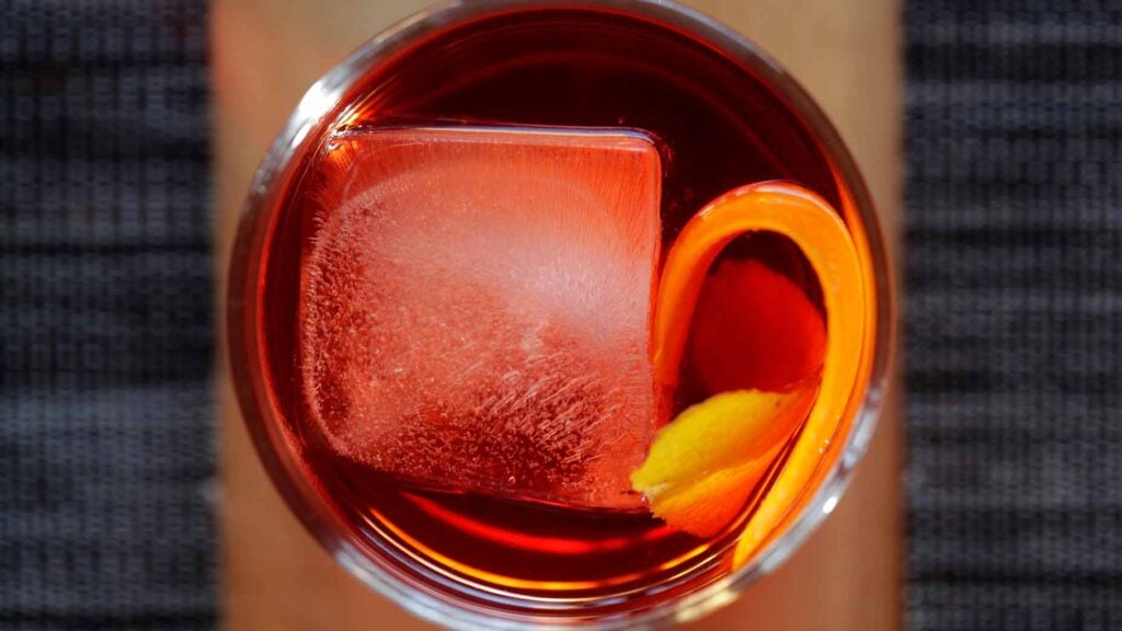 A classic Negroni over ice
