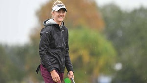 nelly korda smiles during the first round of the 2023 PNC Championship
