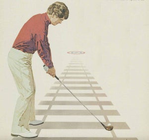 tom watson lines up looking down a railroad track