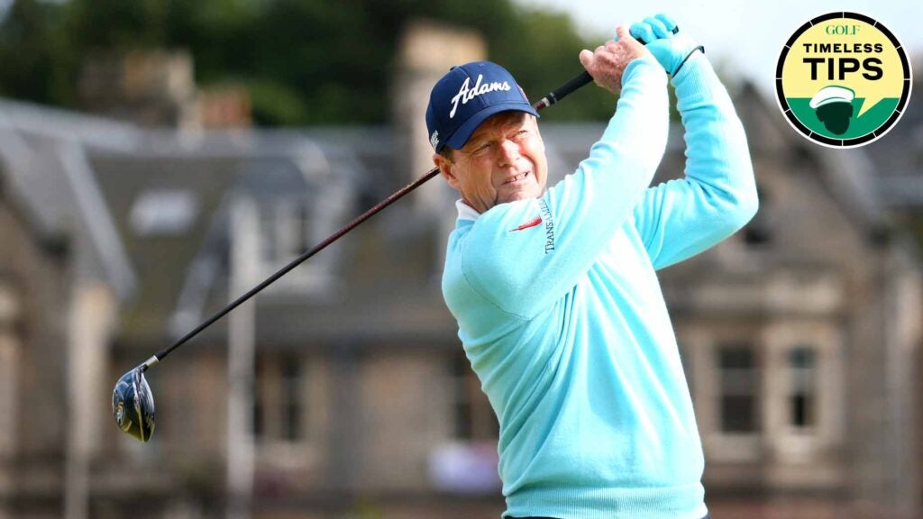 tom watson hits a tee shot during the 115th open championship at the old course at st andrews