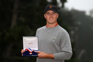 Jordan Spieth holds the 2012 U.S. Open Low Amateur medal.