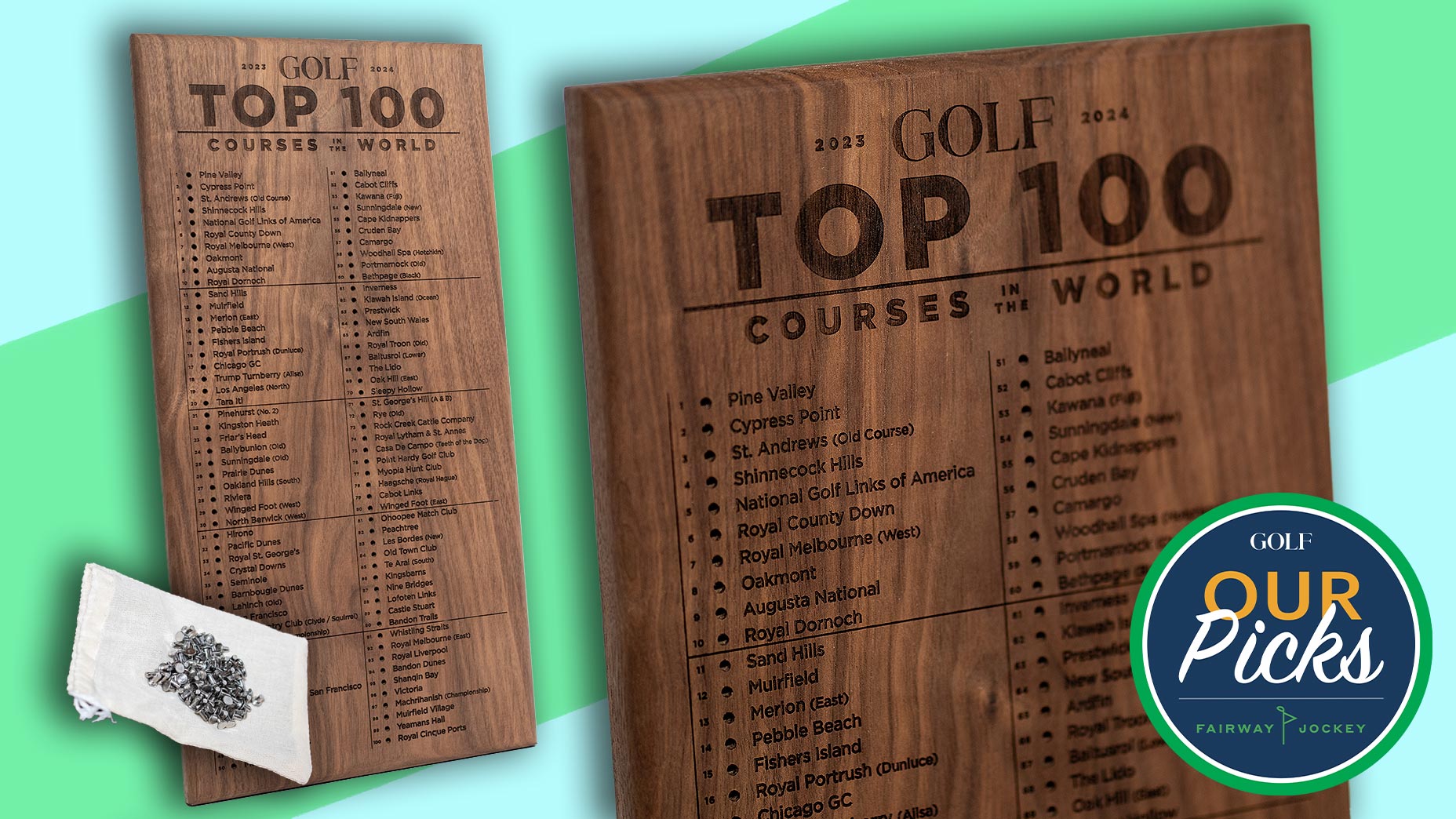 Two GOLF Top 100 Courses peg boards