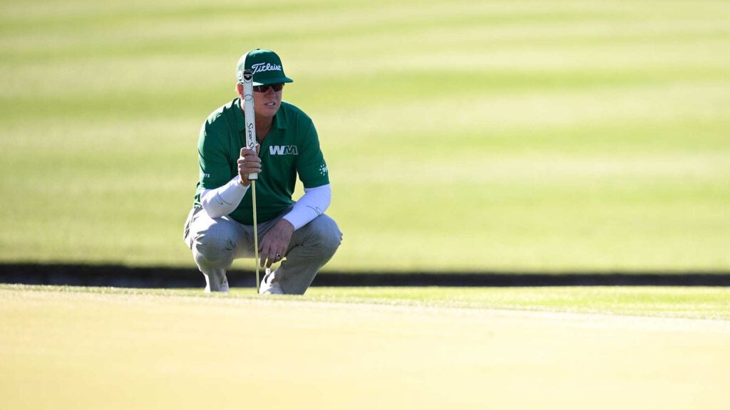 Charley Hoffman reads a putt during the final round of the WM Phoenix Open at TPC Scottsdale on Sunday in Scottsdale, Ariz.