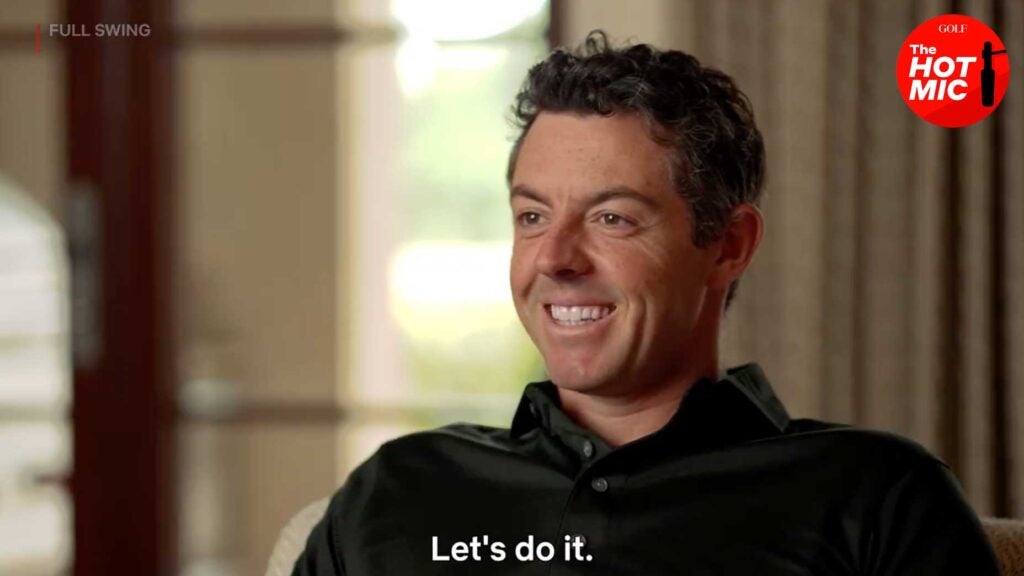 rory mcilroy smiles at camera in netflix interview