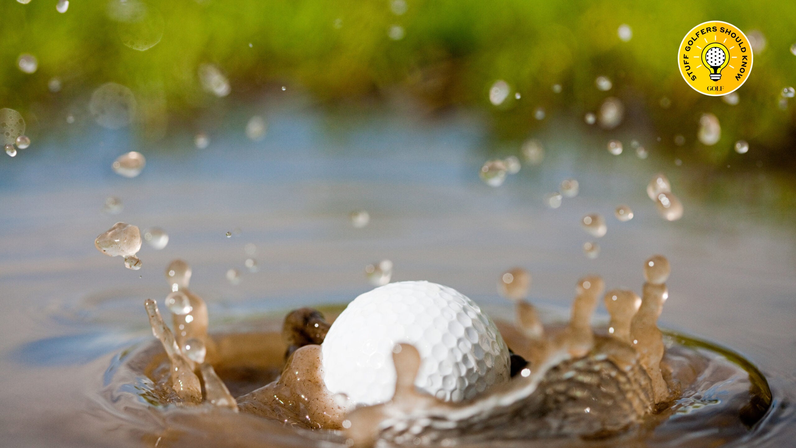 Golf ball landing in water