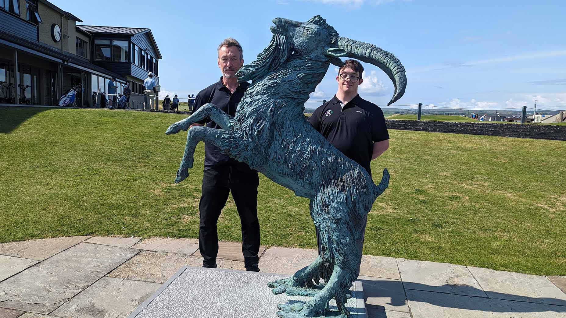 Michael Bérubé and his son, Jamie, at Lahinch.