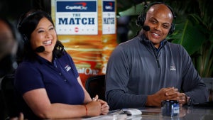 Charles Barkley and Christina Kim during Capital One's The Match IX at The Park West Palm