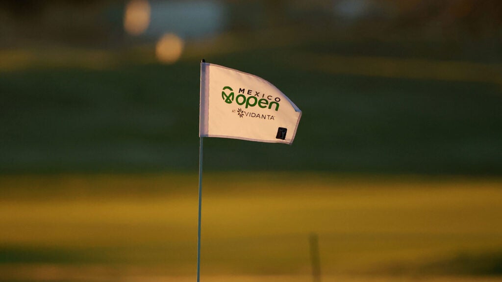 Close-up view of a pin flag at the 2024 Mexico Open at Vidanta