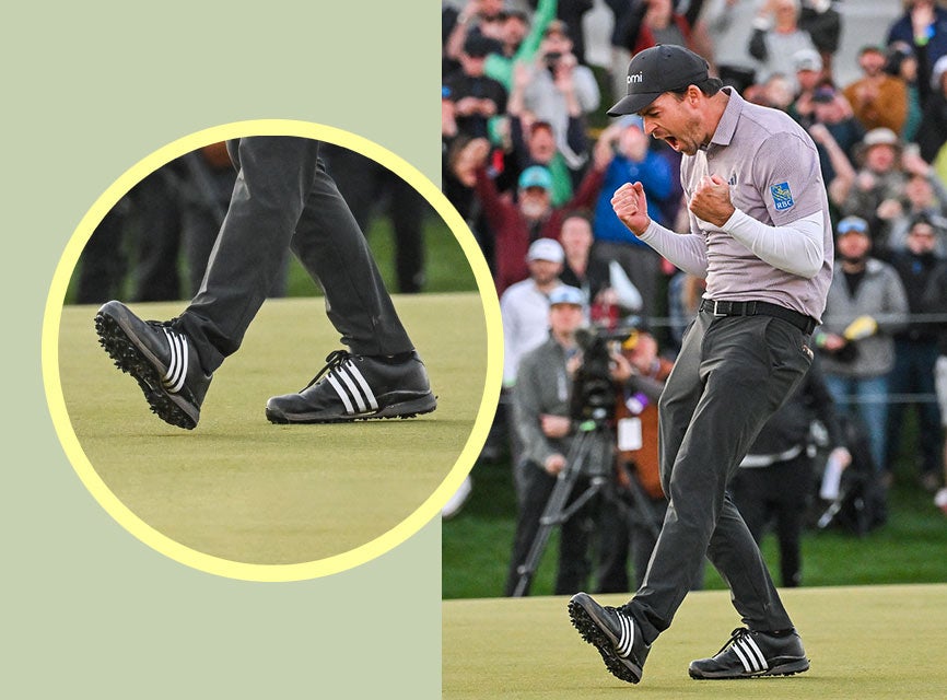 SCOTTSDALE, ARIZONA - FEBRUARY 11: Nick Taylor of Canada celebrates with the trophy after winning in a two-hole playoff during the final round of the WM Phoenix Open at TPC Scottsdale on February 11, 2024 in Scottsdale, Arizona. (Photo by Orlando Ramirez/Getty Images)