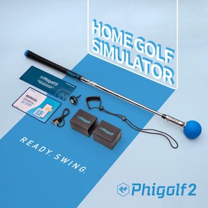 The Phigolf 2 package includes a compact swing trainer club that simulates the feel of a real golf club, as well as a sensor that can be inserted into your own clubs for use with the simulator. You can also use the Phigolf 2 swing stick and sensor with popular golfing apps like World Golf Tour and E6 Connect and play on renowned championship courses.