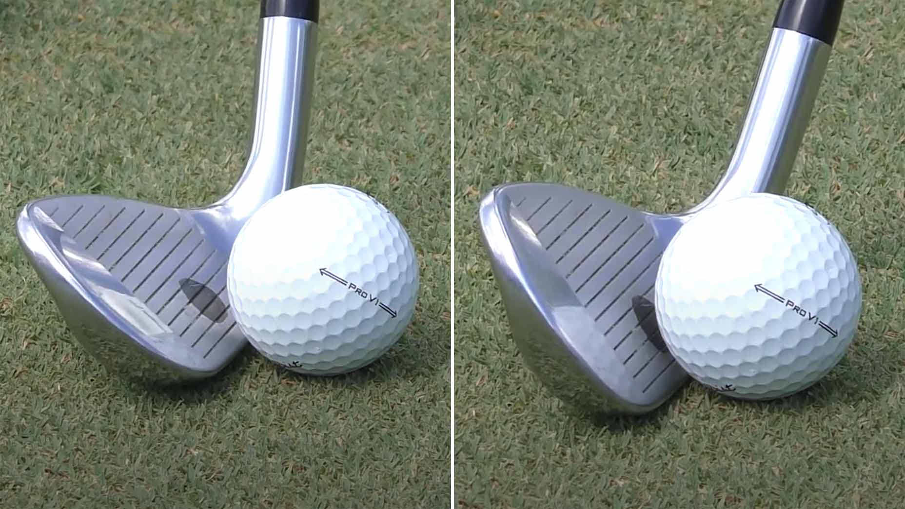 wedge next to a ball with no shaft lean vs. wedge next to ball with ample shaft lean