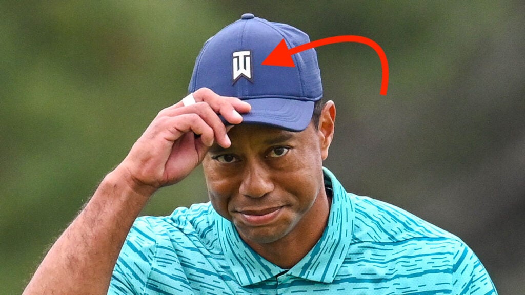 tiger woods wearing cap at 2022 masters