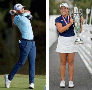 2023 U.S. Open winner Wyndham Clark and 2023 U.S. Women’s Amateur winner Megan Scofill.