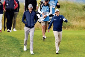 Lamprecht towered over his fellow countryman Cam Smith at Hoylake, but Smith came out on top.