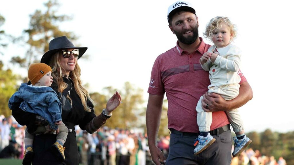 Reigning Masters champion Jon Rahm shares news on social media that he and his wife Kelley are expecting their third child together