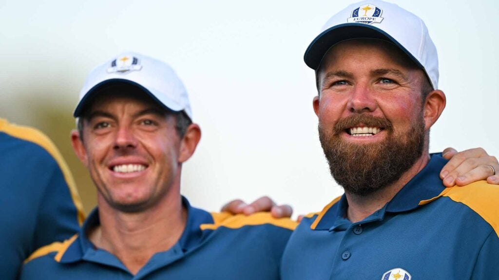 Rory McIlroy and shane lowry at the 2023 ryder cup