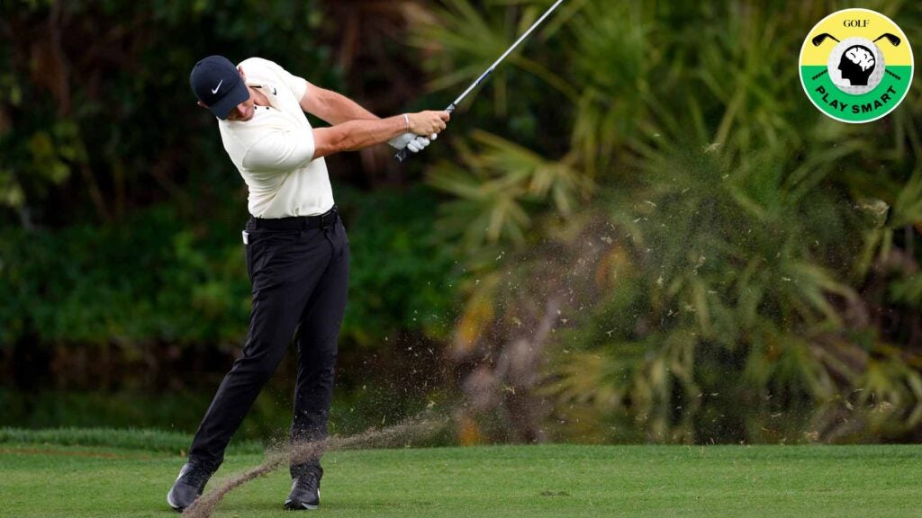rory mcilroy hits an iron during the final round of the 2024 cognizant classic