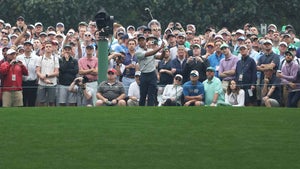 tiger woods tees off at the 2023 masters