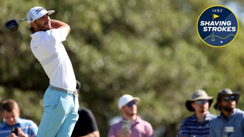 Pro golfer watches shot during PGA Tour event