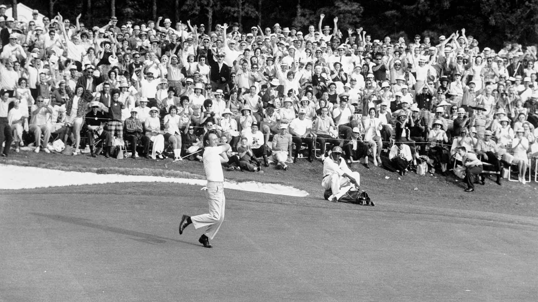 Arnold Palmer at the ’64 Masters. No one guessed it would be his last winning putt at a major.