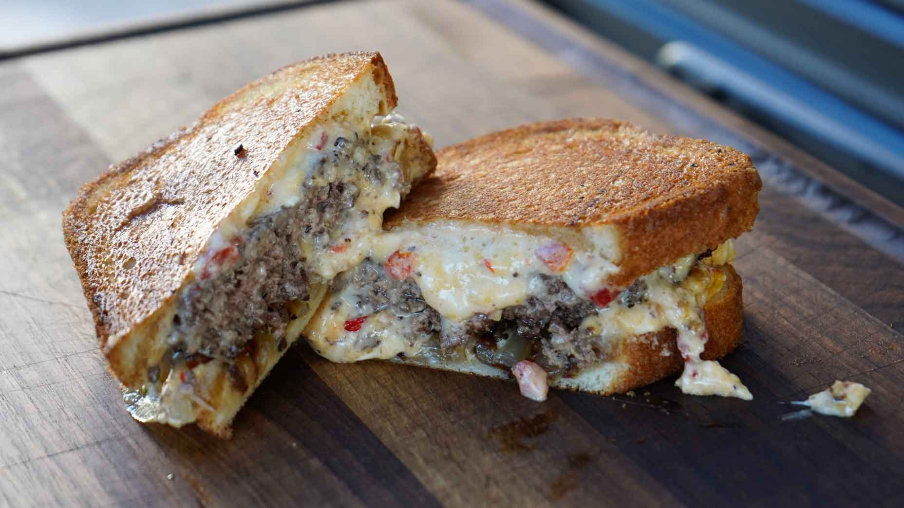 Chance Cozby's pimento cheese patty melt