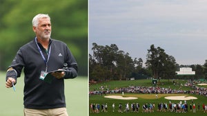 Frank Nobilo walks during a practice round at Augusta National.